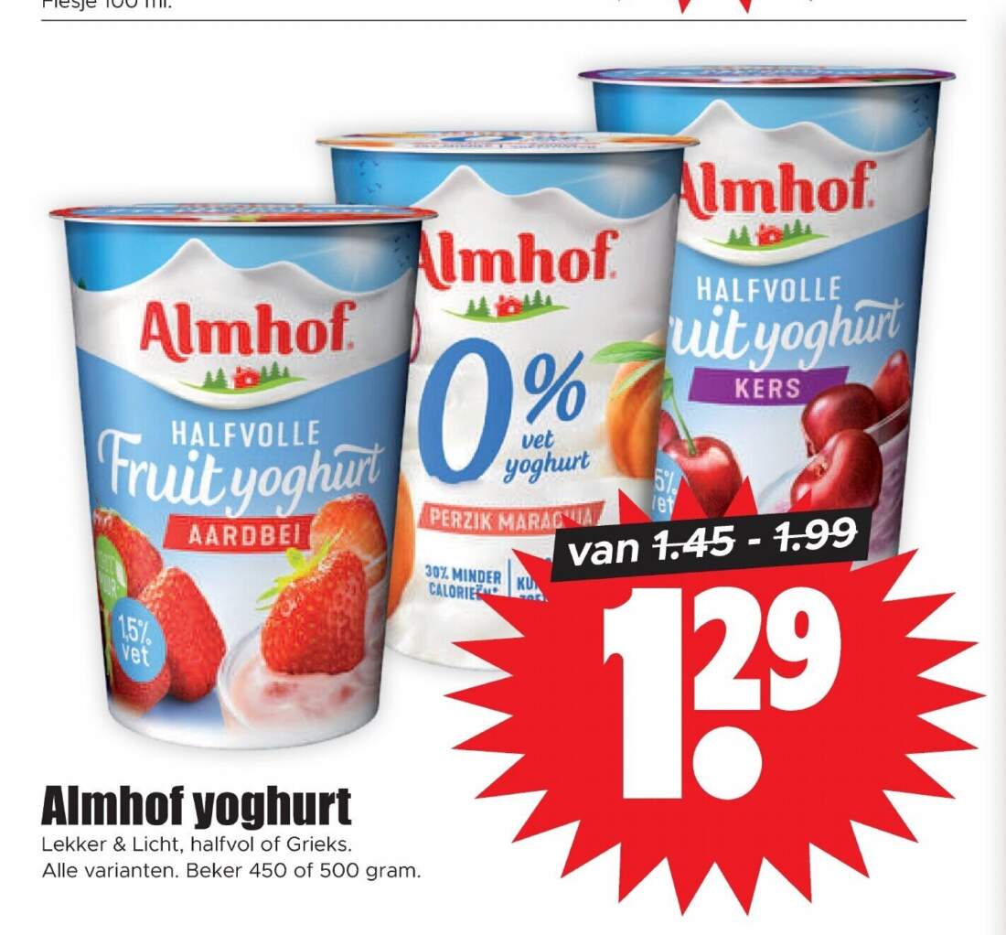 Aanbiedingen Almhof yoghurt lekker & licht