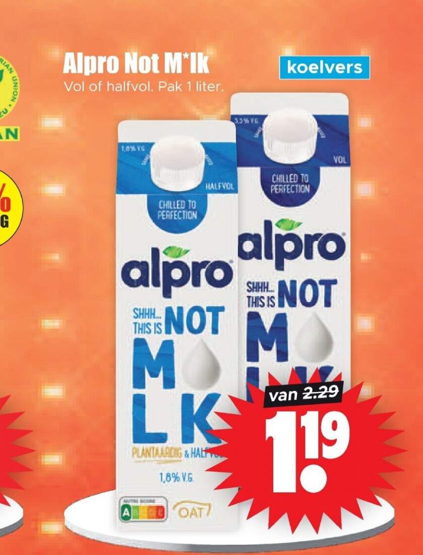 Aanbiedingen Alpro Not M*lk pak 1 liter voor  tegen de beste prijs