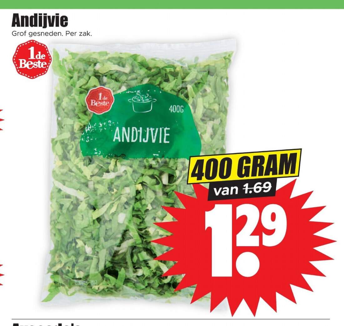 Aanbiedingen Andijvie 400 gram voor  tegen de beste prijs