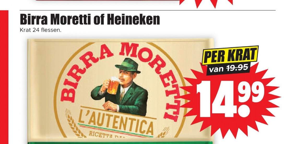 Aanbiedingen Birra Moretti per krat voor  tegen de beste prijs