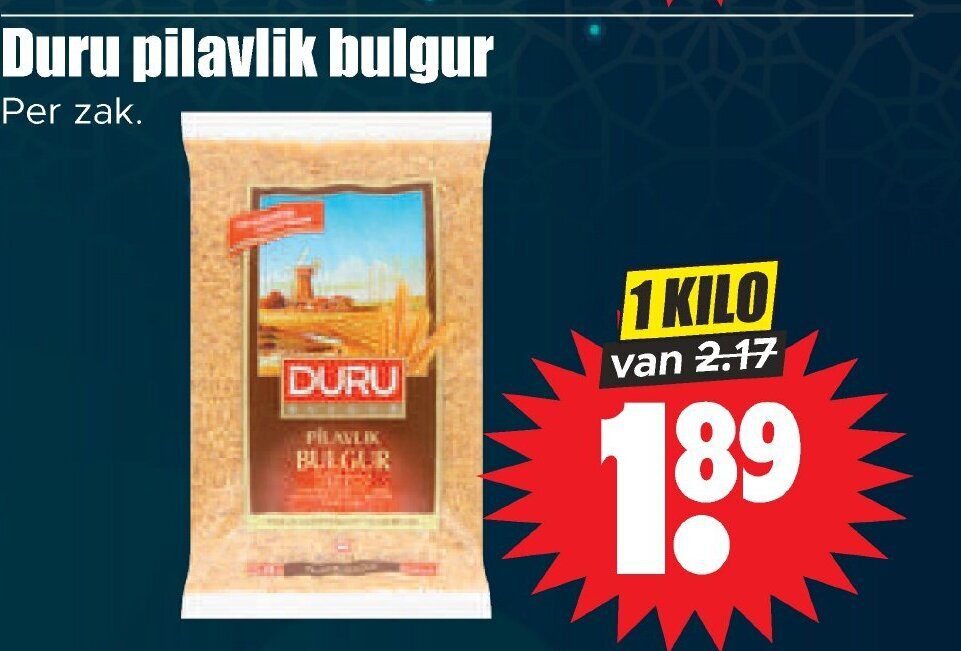 Aanbiedingen Duru pilavlik bulgur 1 kilo voor  tegen de beste prijs