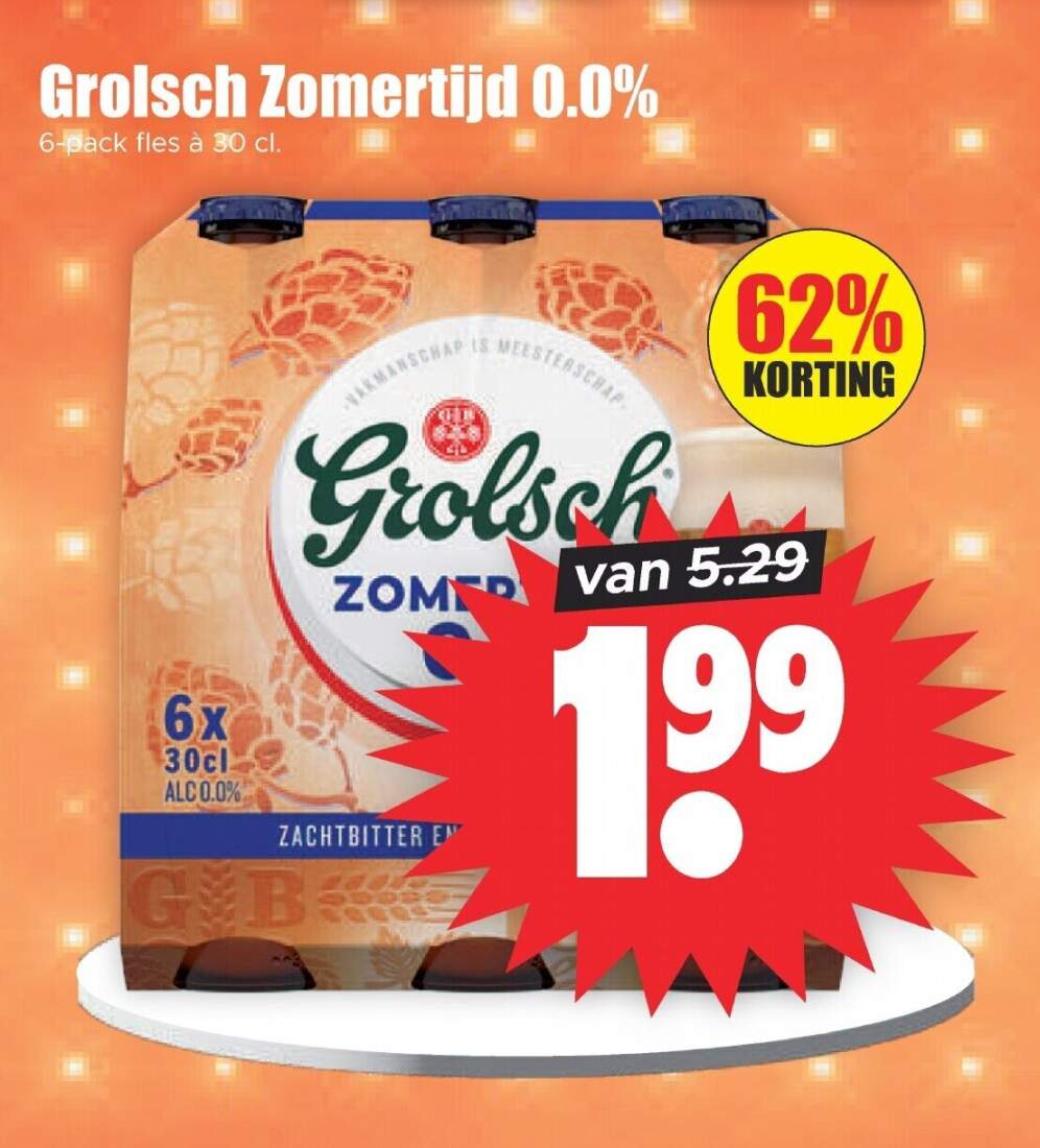 Aanbiedingen Grolsch Zomertijd 0.0% 6-pack fles a 30 cl voor  tegen de beste prijs