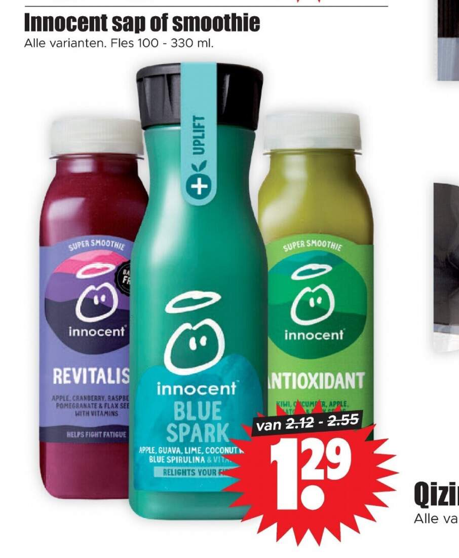 Aanbiedingen Innocent sap of smoothie fles 100-330 ml voor  tegen de beste prijs