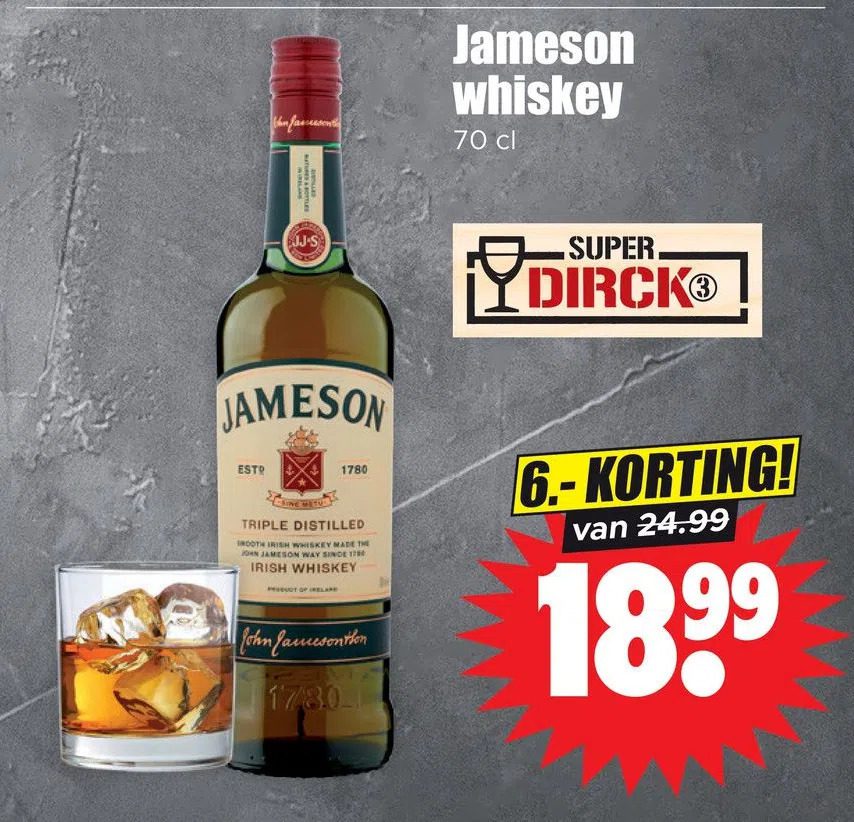 Aanbiedingen Jameson whiskey voor  tegen de beste prijs