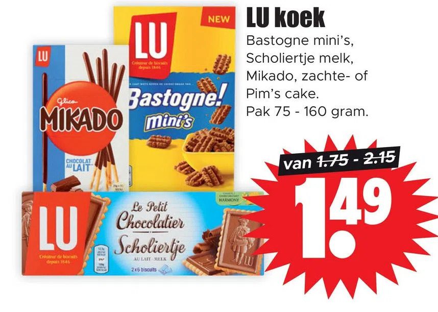 Aanbiedingen Lu koek voor  tegen de beste prijs