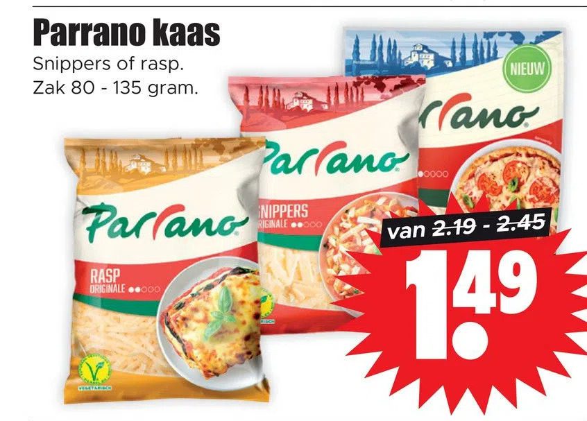 Aanbiedingen Parrano kaas voor  tegen de beste prijs