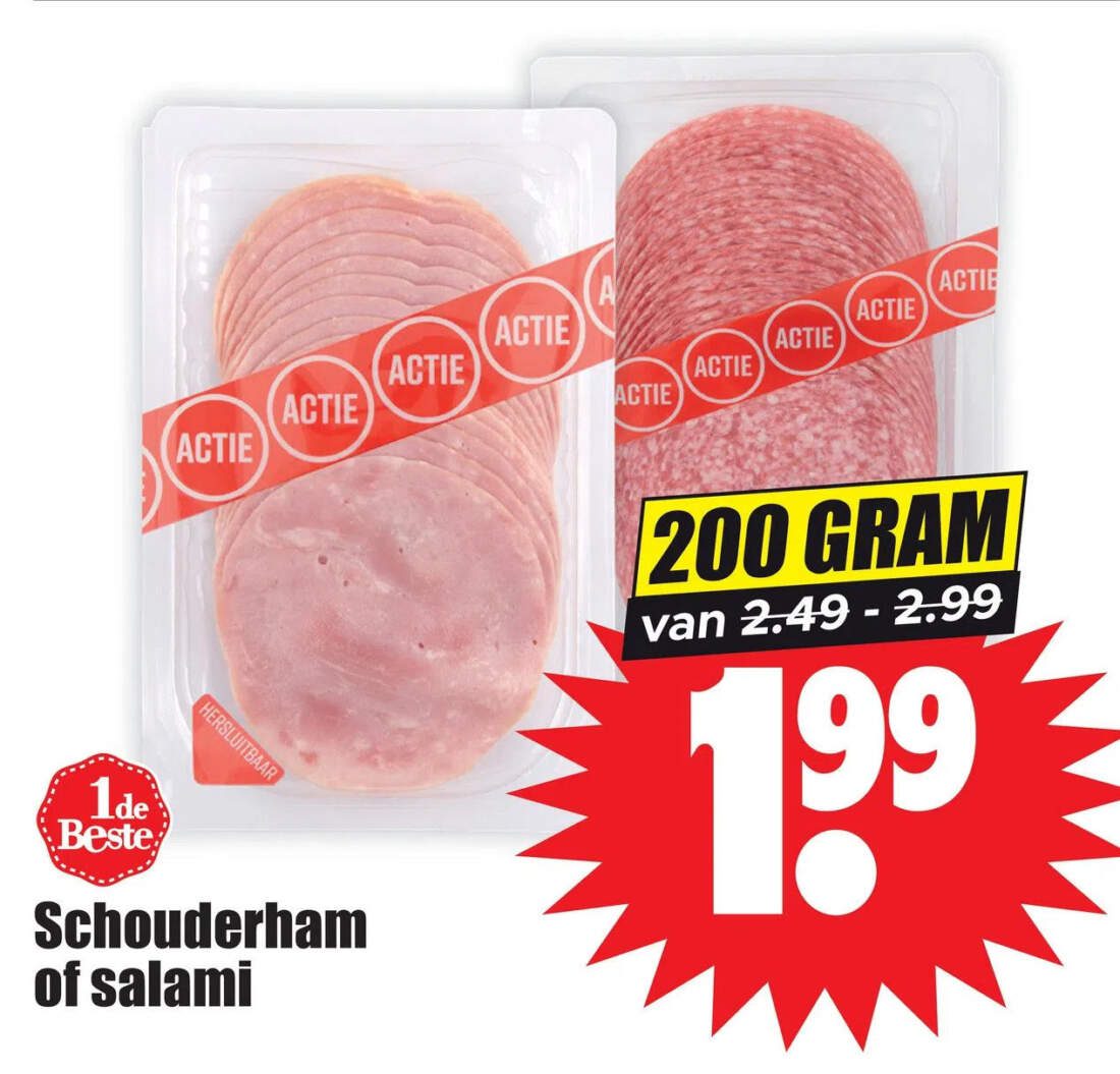 Aanbiedingen Schouderham of salami voor  tegen de beste prijs