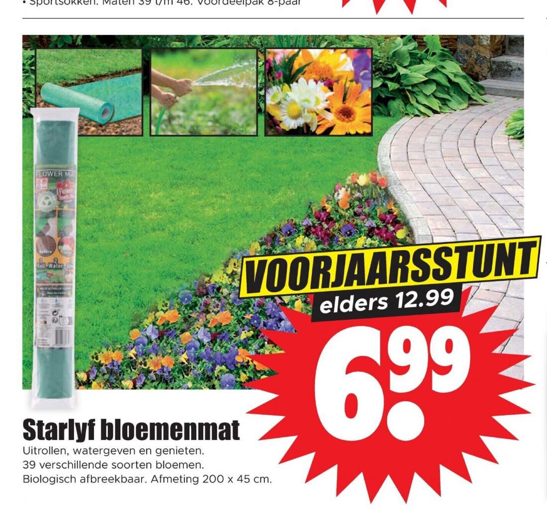 Aanbiedingen Starlyf bloemenmat 200 x 45 cm voor  tegen de beste prijs