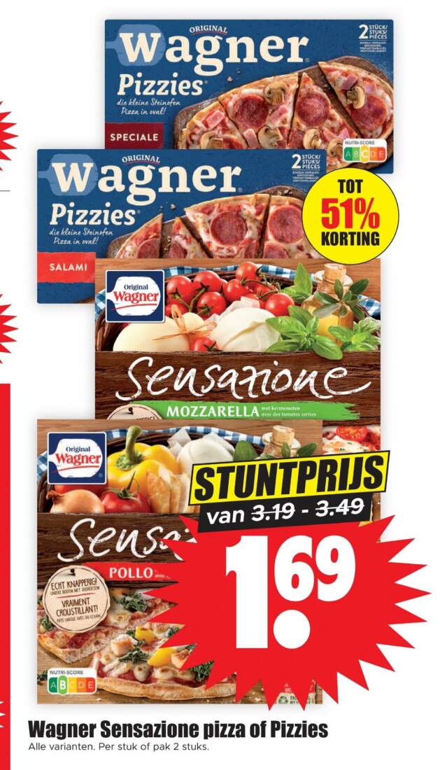 Aanbiedingen Wagner Sensazione pizza of Pizzies voor  tegen de beste prijs