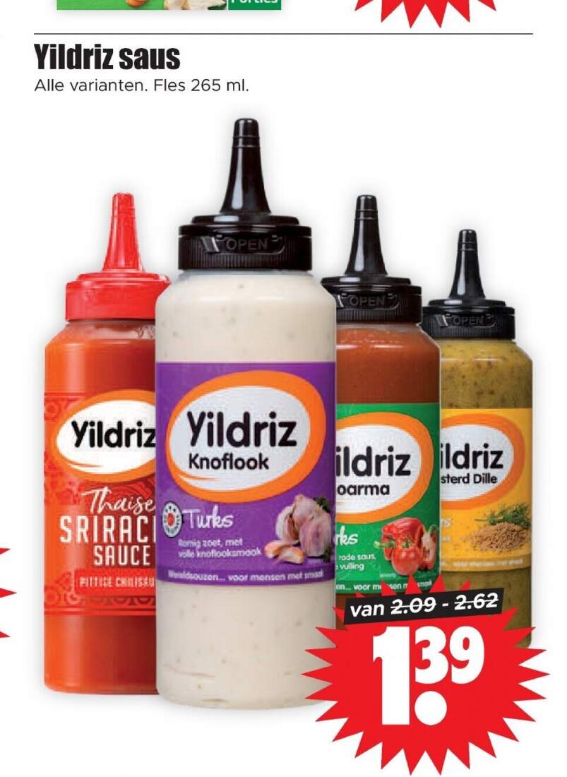 Aanbiedingen Yildriz saus fles 265 ml voor  tegen de beste prijs